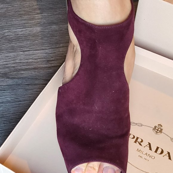 PRADA calzature donna suede shoes ankle strap platform sandal open toe 8.5/39 - Picture 6 of 16